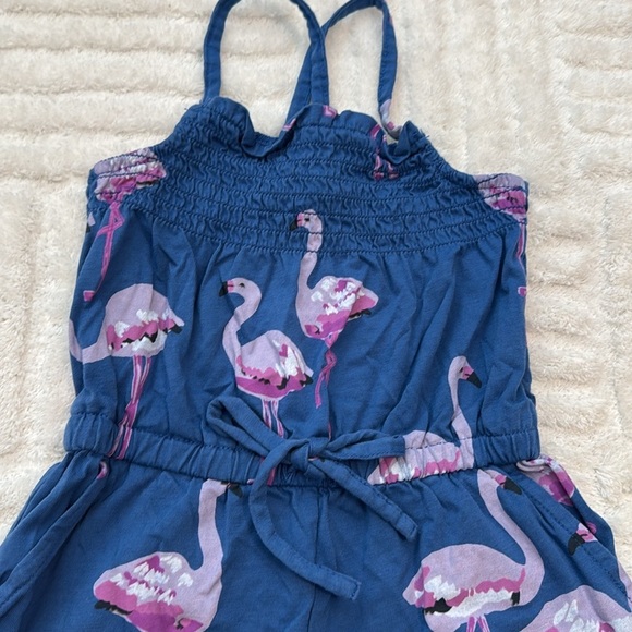 Tea Collection Smocked Romper In Flamingo Print - Picture 2 of 4